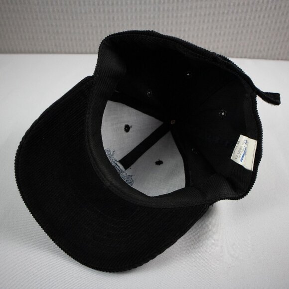 Spyder Corduroy Black Logo Strapback Hat Vintage - Picture 7 of 8